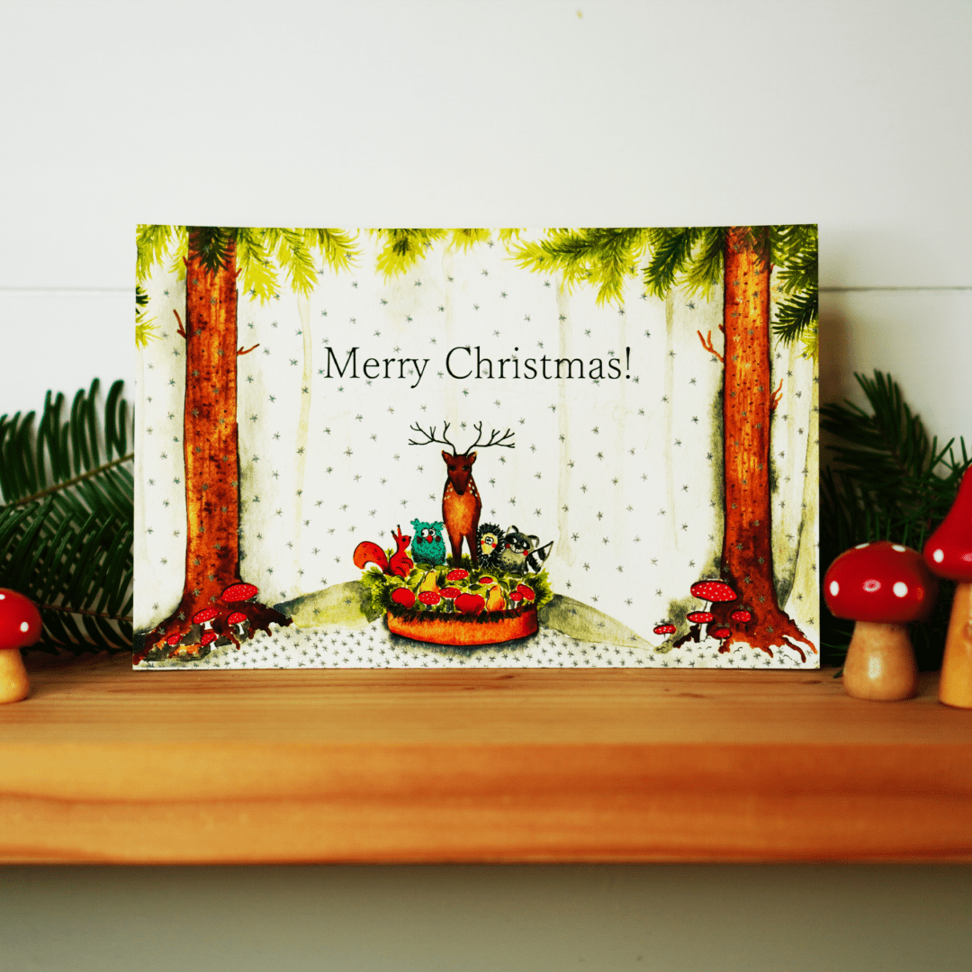 Scandish Home Art Watercolor Merry Christmas