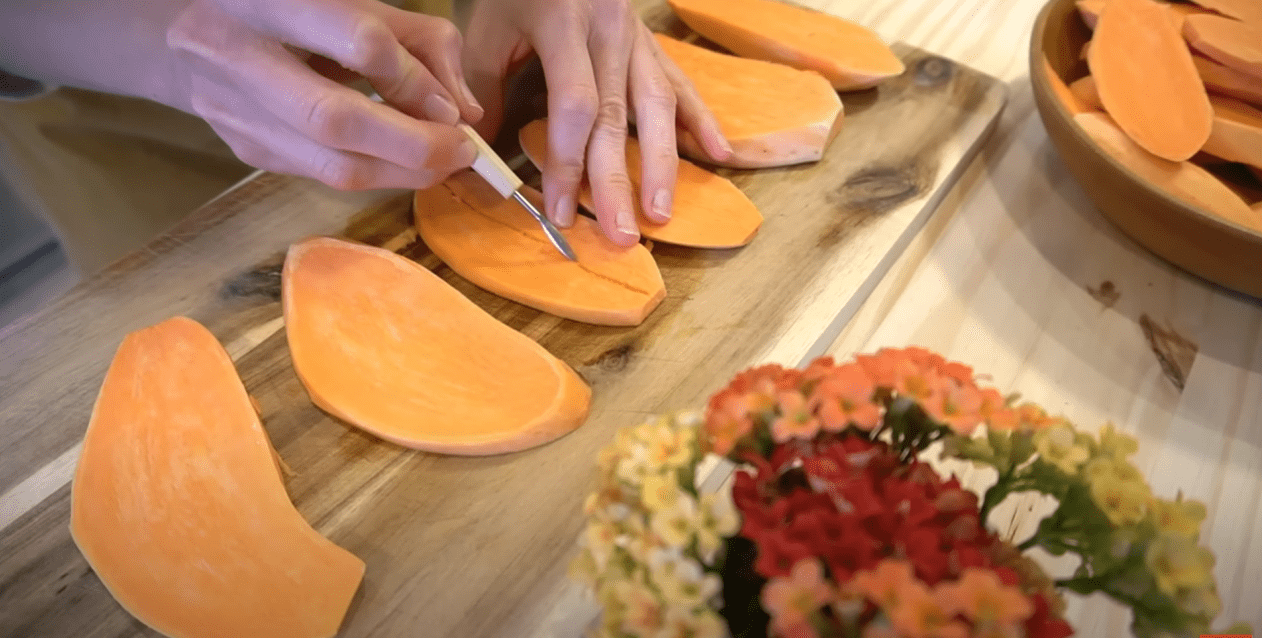 simple yet festive sweet potatoes for thanksgiving - step 1